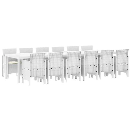 vidaXL Σετ Τραπεζαρίας Κήπου 13 pcs Λευκό 12-θέσιο