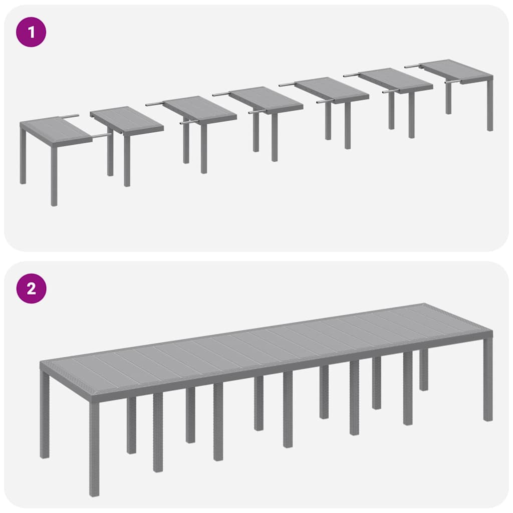 vidaXL Σέτ φαγητού για κήπο 13 pcs Ανοιχτό γκρι Rattan Polt