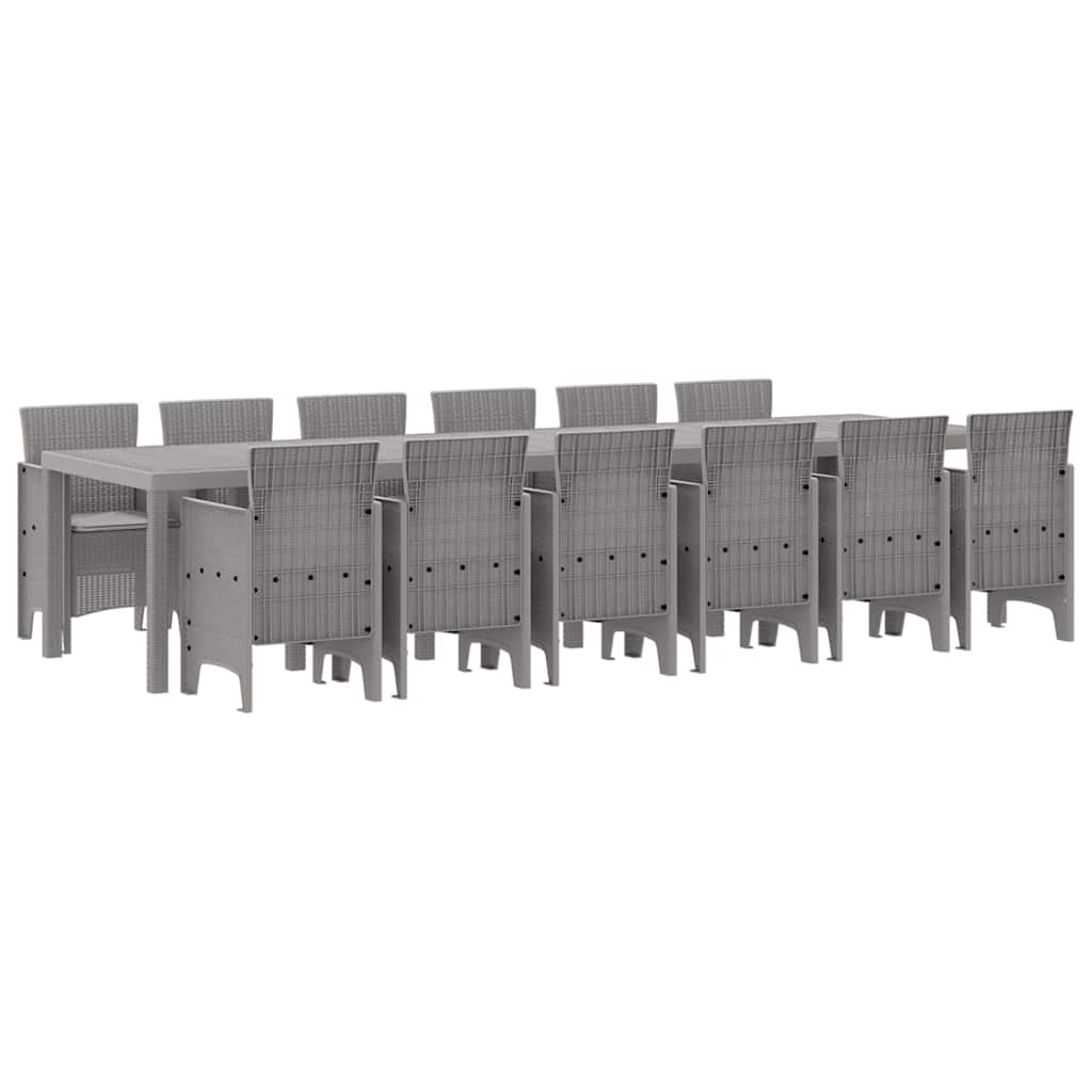vidaXL Σετ Τραπεζαρίας Κήπου 13 pcs Ανοιχτό γκρι Μεγάλο
