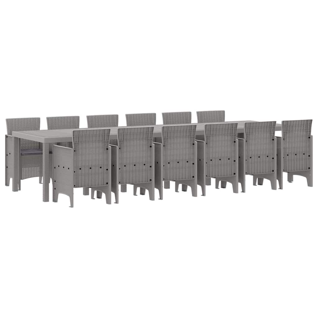 vidaXL Σετ Τραπεζαρίας Κήπου 13 pcs Ανοιχτό γκρι 12 Ατόμων