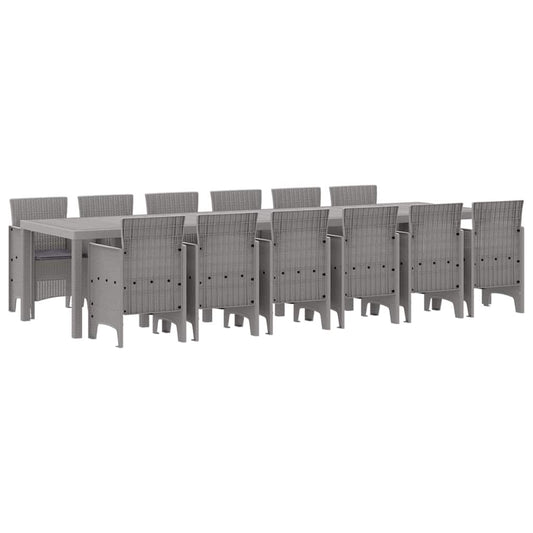 vidaXL Σετ Τραπεζαρίας Κήπου 13 pcs Ανοιχτό γκρι 12 Ατόμων