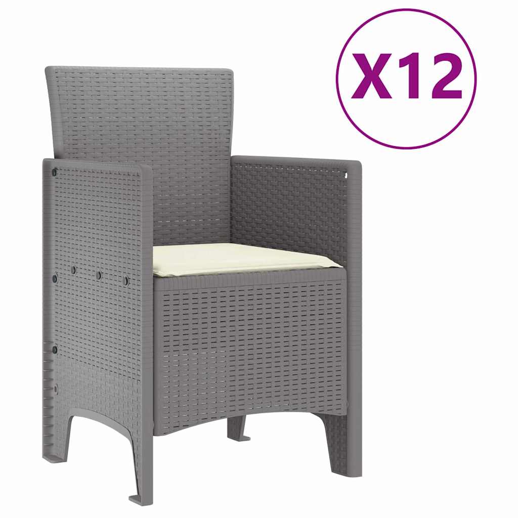 vidaXL Σετ Εξωτερικής Τραπεζαρίας 13 pcs Ανοιχτό γκρι Σετ 12 Ατόμων