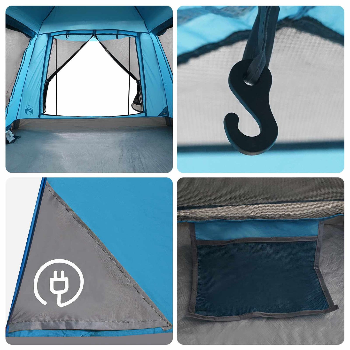 vidaXL Αυτόνομη σκηνή με αδιάβροχη επικάλυψη για 3 άτομα με γρήγορη απελευθέρωση