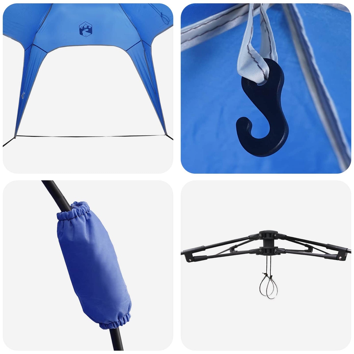 vidaXL Αυτόματη Τέντα Αζούρ Μπλε 260 x 260 x 197 εκ. Ατσάλι