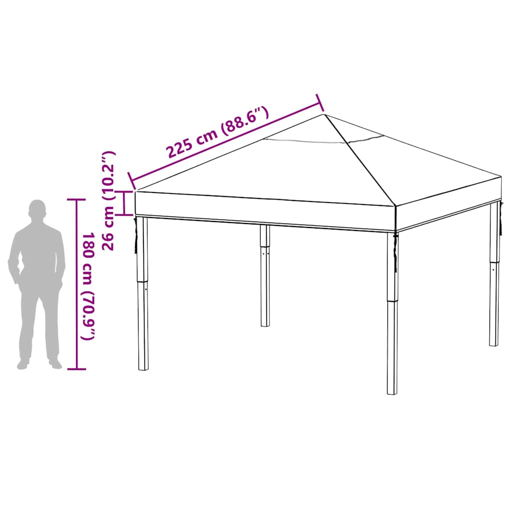 vidaXL Αντικατάσταση Κάλυψης Γκαζebo 300 x 300 x 26 εκ Διαφανές PVC