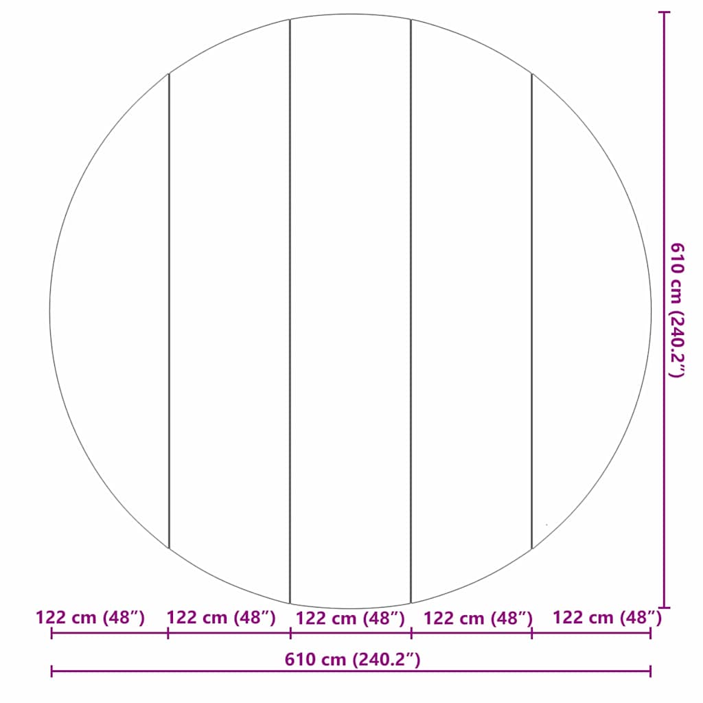 vidaXL Κάλυμμα Πισίνας Ανοιχτό Γκρι Ø 610 εκ, Μη Υφασμένο Ύφασμα, Στρογγυλό