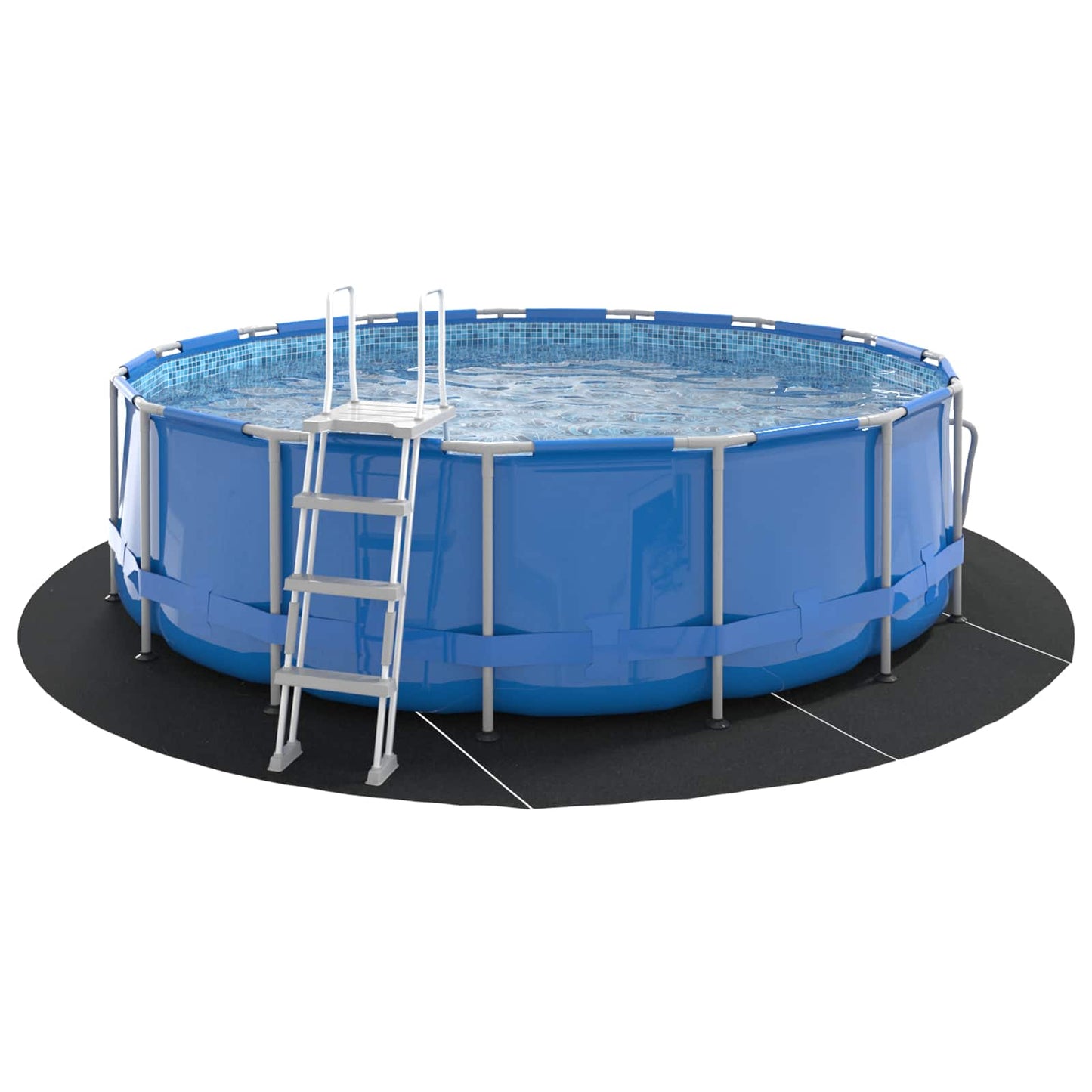 vidaXL Εδαφοκάλυψη Πισίνας Μαύρο Ø 428 cm Μη Υφαμένο Ύφασμα