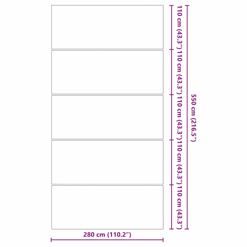 vidaXL Ορθογώνιο Κάλυμμα Πισίνας Μαύρο 550 x 280 cm Πολυαιθυλένιο