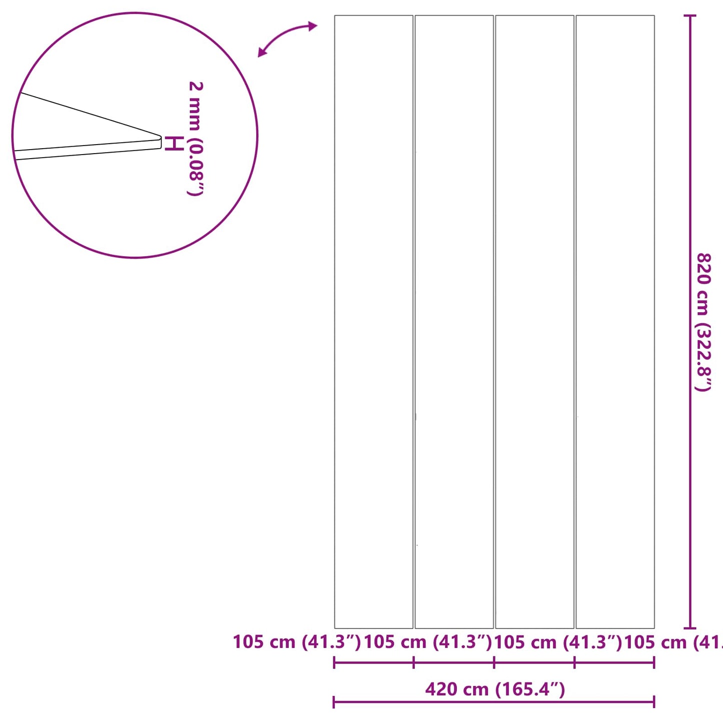 vidaXL Εδαφοκάλυψη Πισίνας Μαύρο 820 x 420 x 0,1 εκ Μη Υφαμένο Ύφασμα