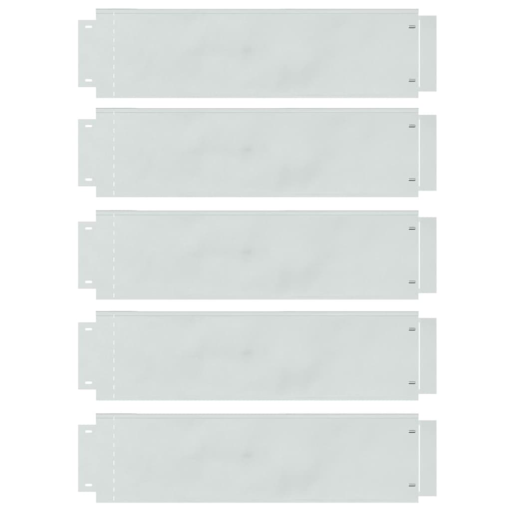 vidaXL Περιγράμματα γκαζόν 5 pcs Ασημί 100 x 25 x 0.07 εκ.