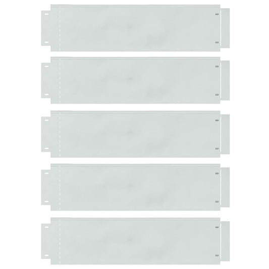 vidaXL Περιγράμματα γκαζόν 5 pcs Ασημί 100 x 25 x 0.07 εκ.