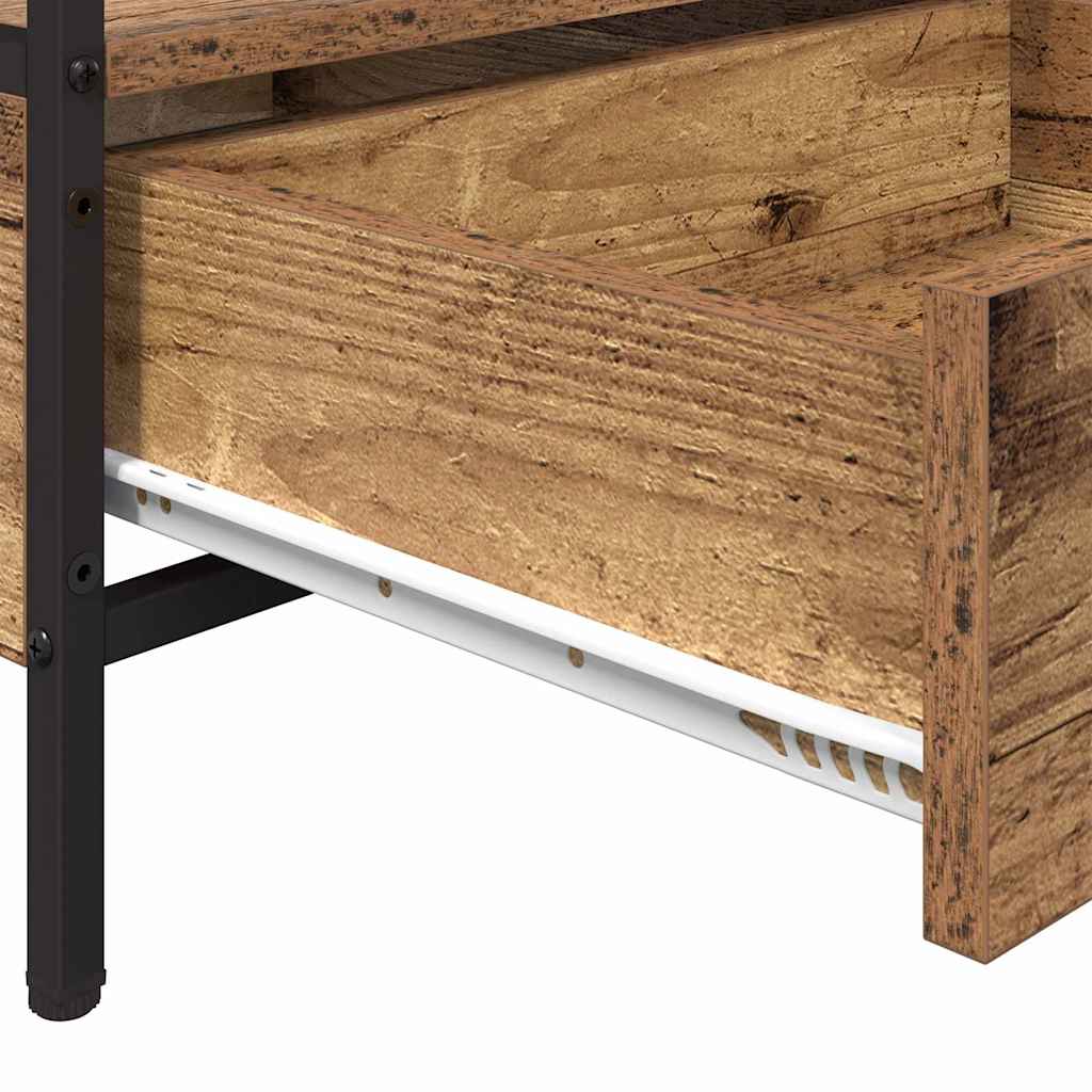 vidaXL Τραπεζάκι σαλονιού with Drawer Παλαιό ξύλο 100 x 51 x 45 cm