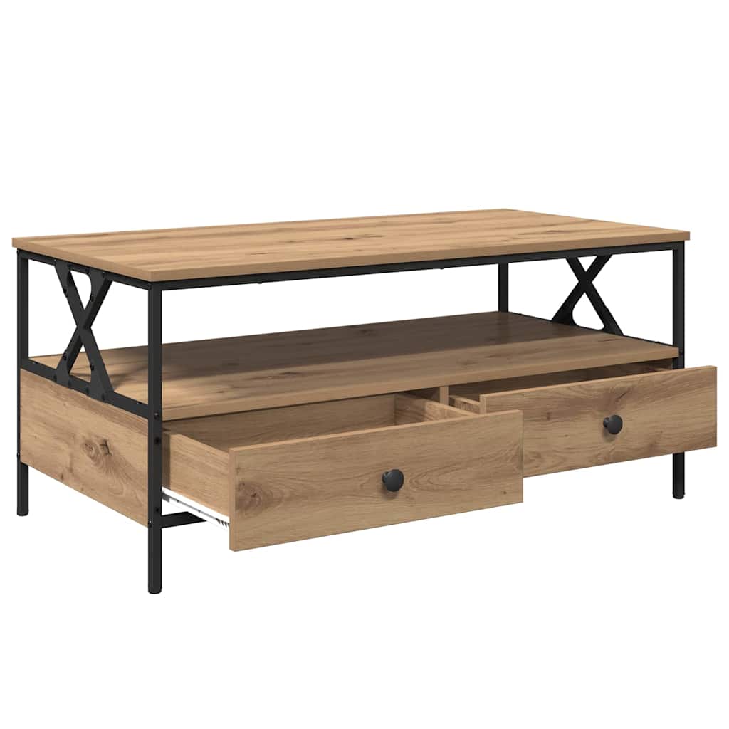 vidaXL Τραπεζάκι σαλονιού with Drawer artisan δρυς 100 x 51 x 45 cm