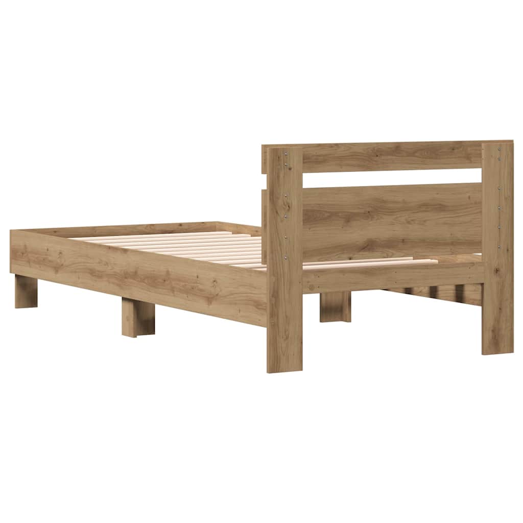 vidaXL Σκελετός Κρεβατιού με κεφαλάρι Artisan Oak 203 x 95 x 70 εκ
