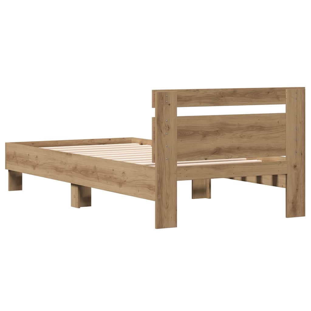 vidaXL Σκελετός Κρεβατιού με κεφαλάρι Artisan Oak 193 x 95 x 88 εκ