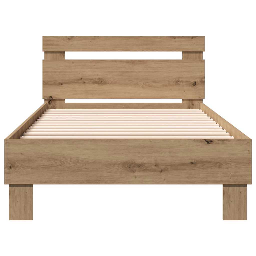 vidaXL Σκελετός Κρεβατιού με κεφαλάρι Artisan Oak 193 x 95 x 88 εκ