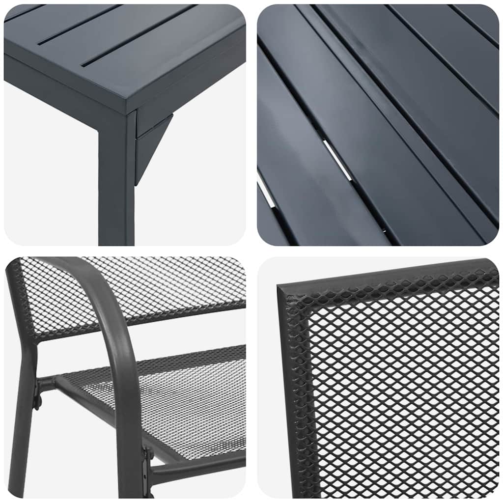 vidaXL Σετ Τραπεζαρίας Κήπου 7 pcs Κάρβουνο Σετ 7 κομματιών