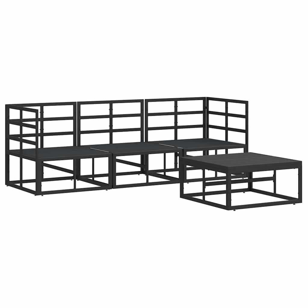 vidaXL Σετ Καναπέ Κήπου 4 pcs Μαύρο Μέταλλο
