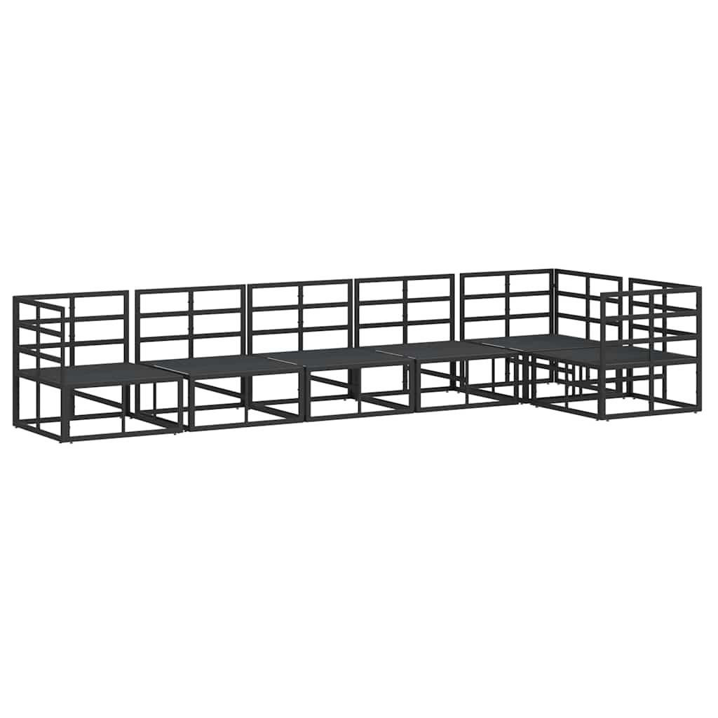 vidaXL Σετ Καναπέ Κήπου 6 pcs Μαύρο 70 x 70 x 32 εκ Αλουμίνιο