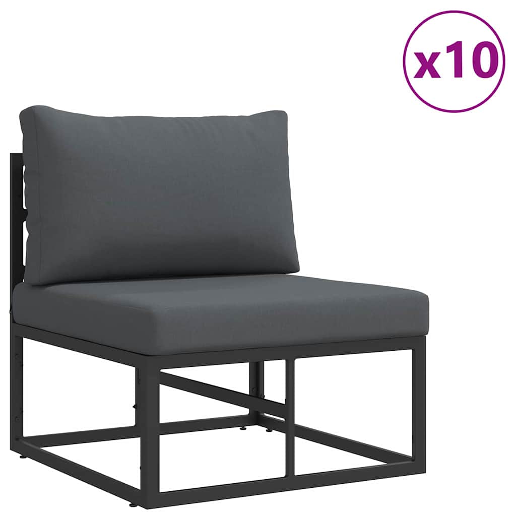 vidaXL Σετ Καναπέ Κήπου 13 pcs Μαύρο 353 x 353 x 71 εκ Αλουμίνιο