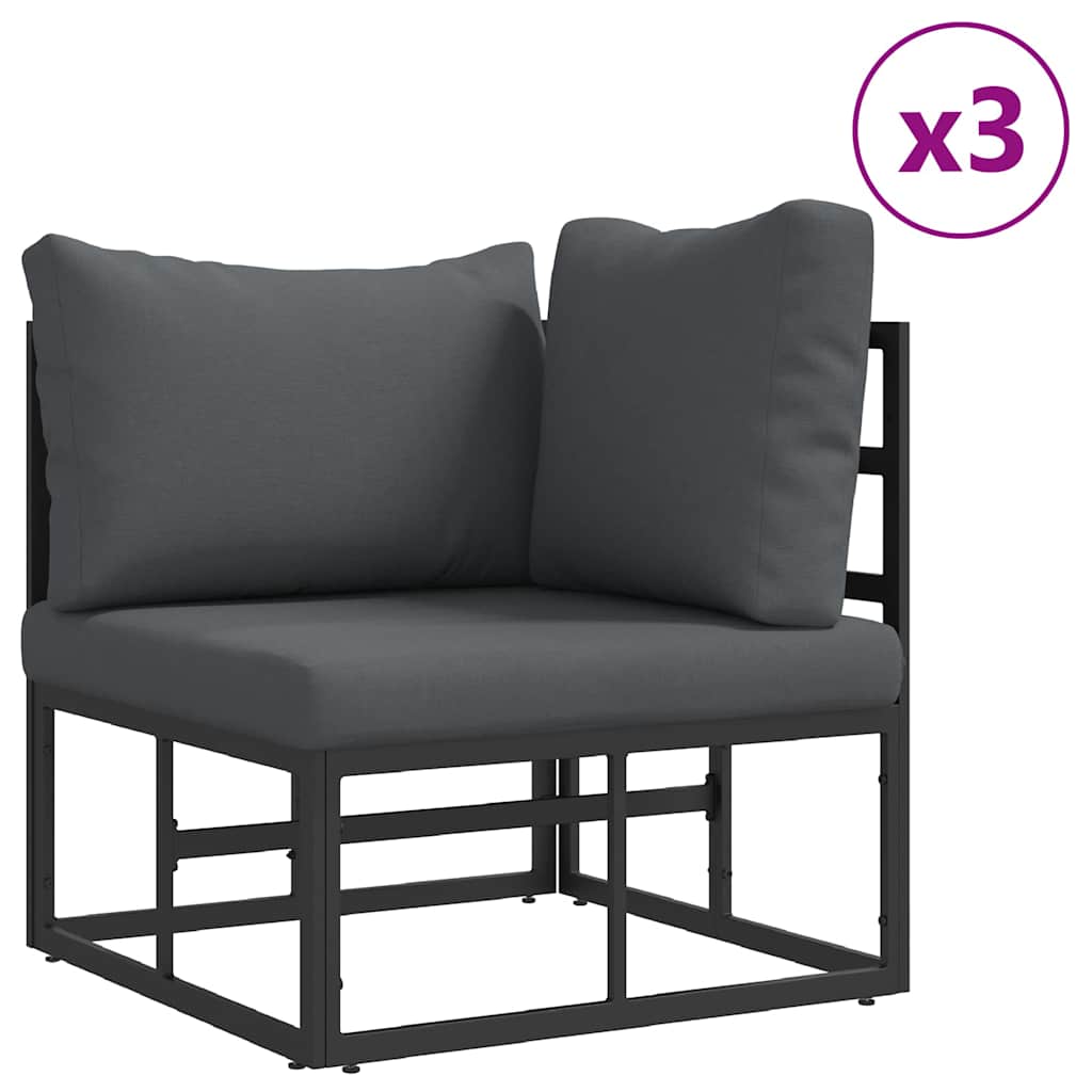 vidaXL Σετ Καναπέ Κήπου 13 pcs Μαύρο 353 x 353 x 71 εκ Αλουμίνιο