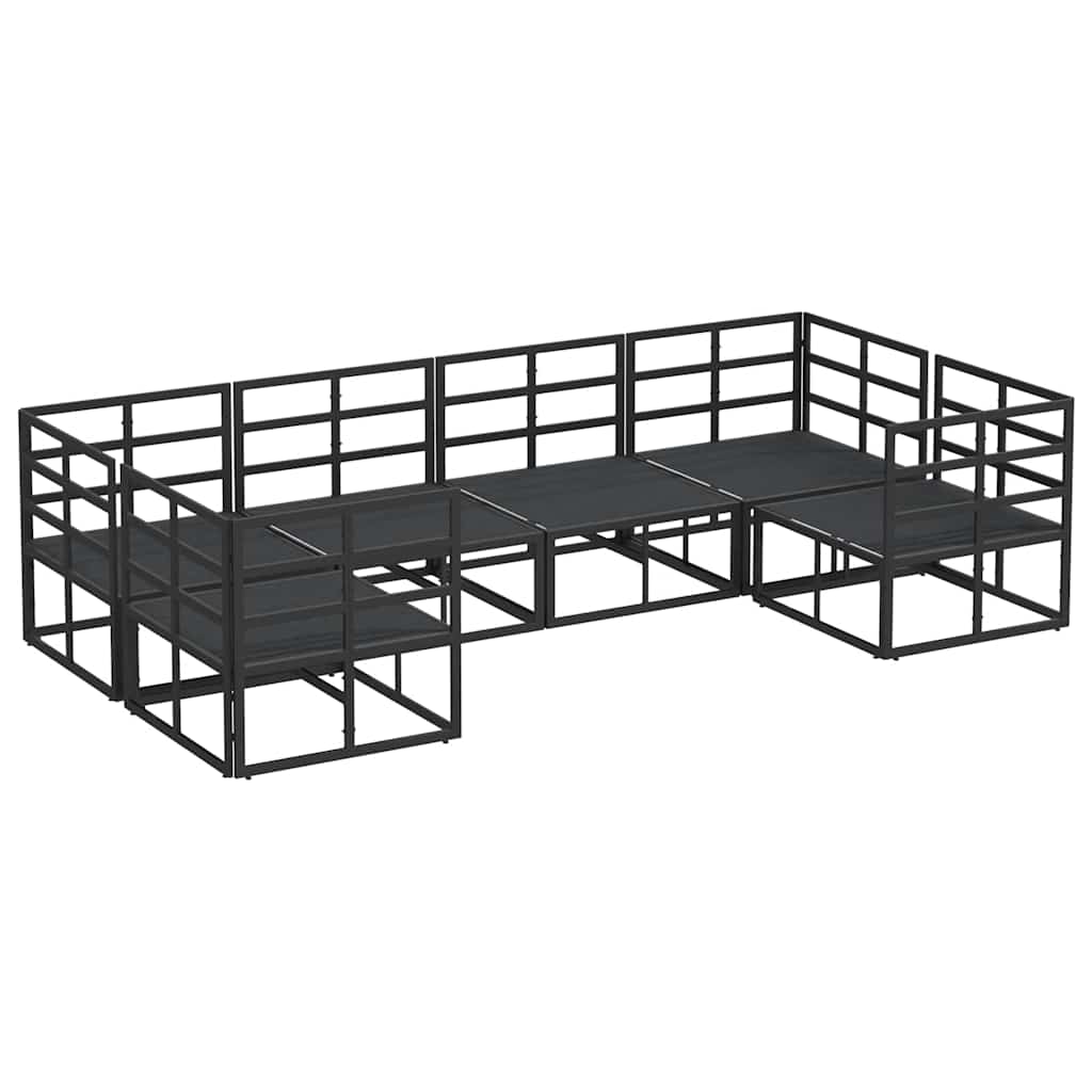 vidaXL Σετ Καναπέ Κήπου 6 pcs Μαύρο Αλουμίνιο
