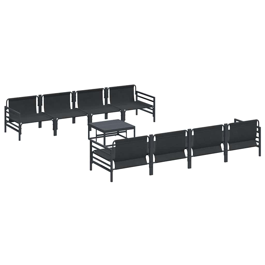 vidaXL Σετ Καναπέ Κήπου με μαξιλάρι με μαξιλάρι 9 pcs Ανθρακί 70 x 70.5 x 31.5 εκ.