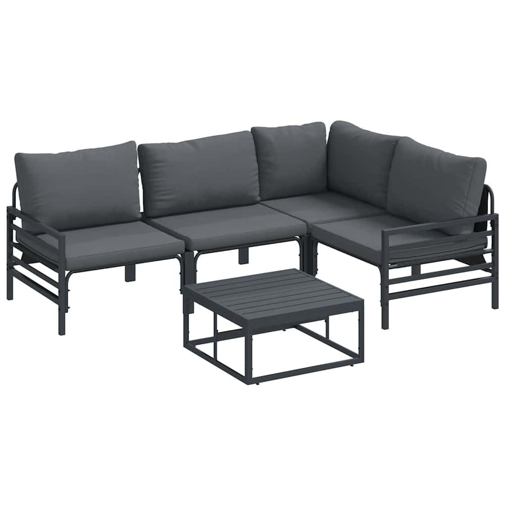 vidaXL Σετ Καναπέ Κήπου 6 pcs Ανθρακί Ατσάλι