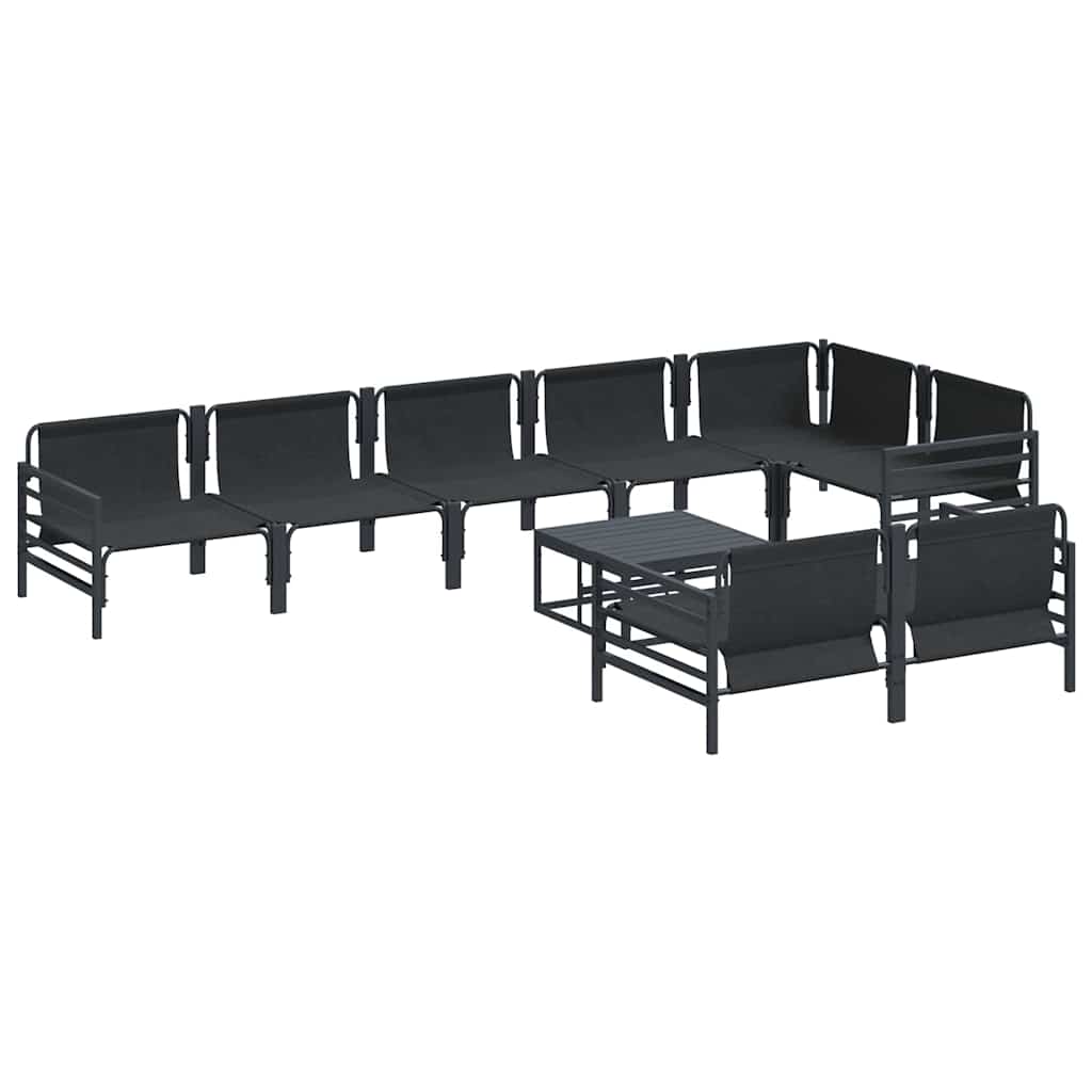 vidaXL Σετ Καναπέ Κήπου 9 pcs Ανθρακί Ατσάλι