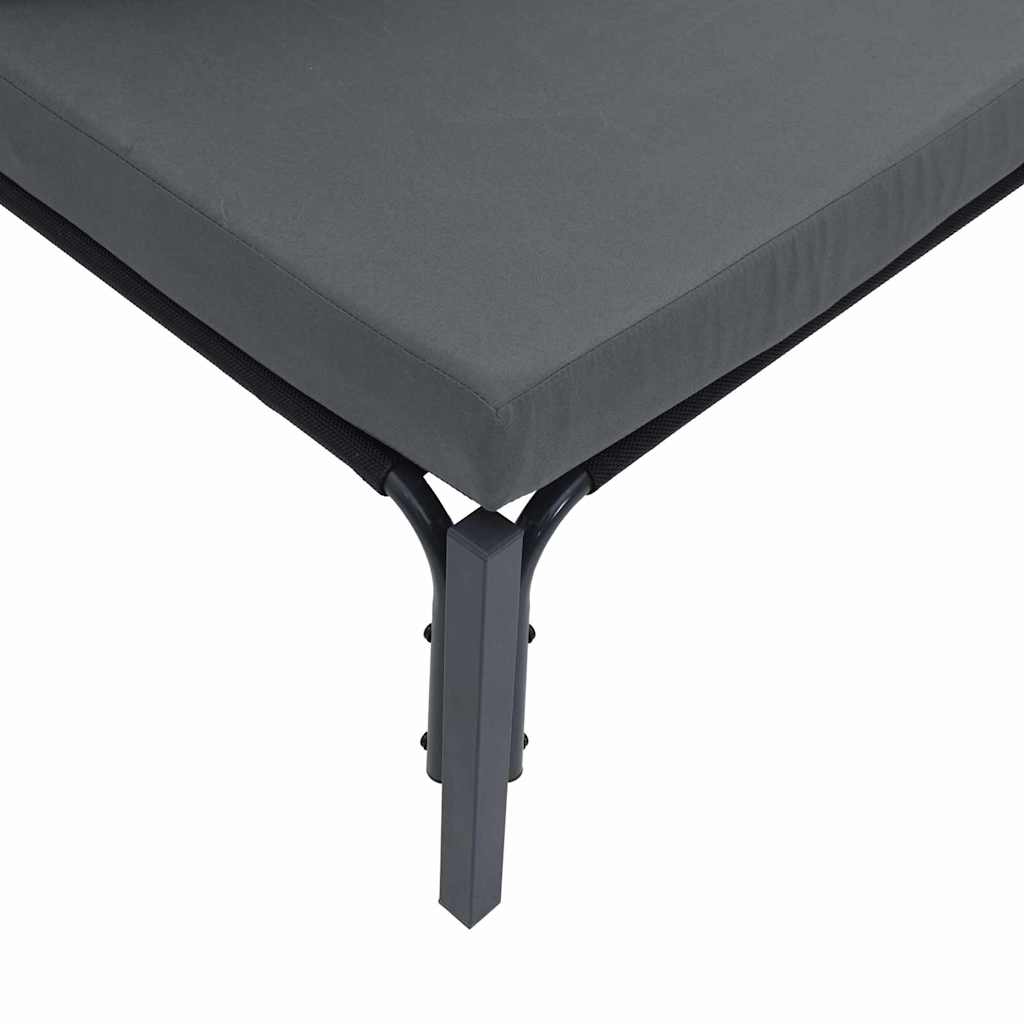 vidaXL Σετ Καναπέ Κήπου με μαξιλάρι 13 pcs Μαύρο Ατσάλι