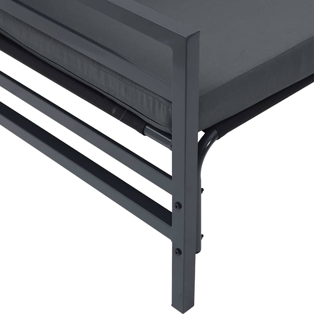 vidaXL Σετ Καναπέ Κήπου με μαξιλάρι 13 pcs Μαύρο Ατσάλι