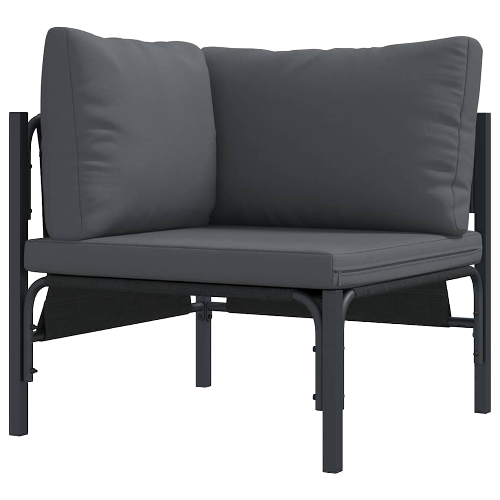 vidaXL Σετ Καναπέ Κήπου με μαξιλάρι 12 pcs Μαύρο Ατσάλι
