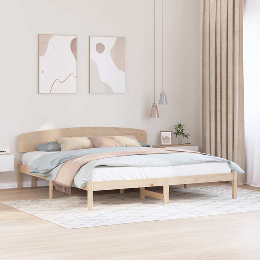vidaXL Σκελετός Κρεβατιού Καφέ 200 x 200 cm Μασίφ ξύλο πεύκου