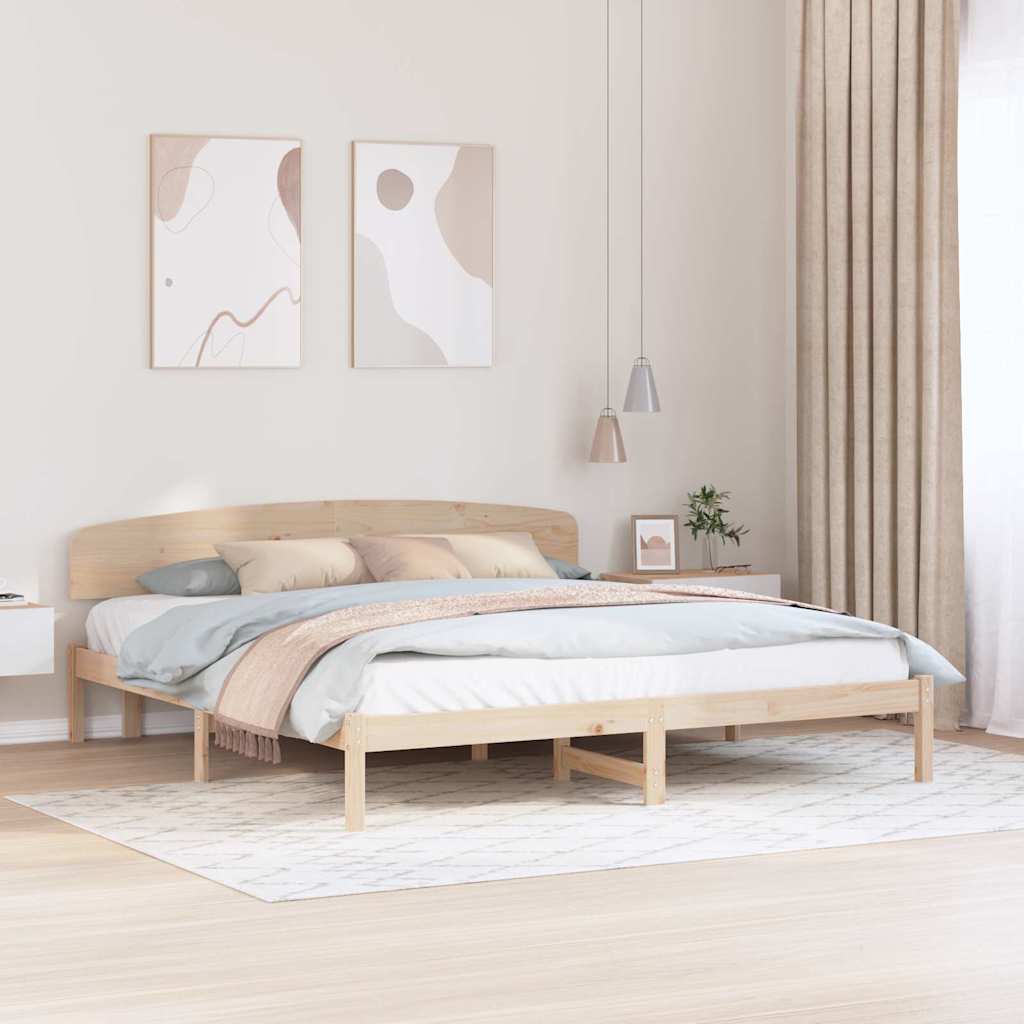 vidaXL Σκελετός Κρεβατιού Φυσικό 180 x 200 cm Στερεά ξυλεία πεύκου