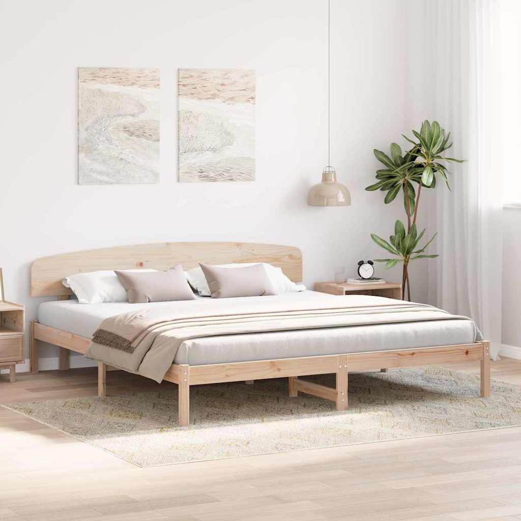 vidaXL Σκελετός Κρεβατιού Φυσικό 180 x 200 cm Στερεά ξυλεία πεύκου