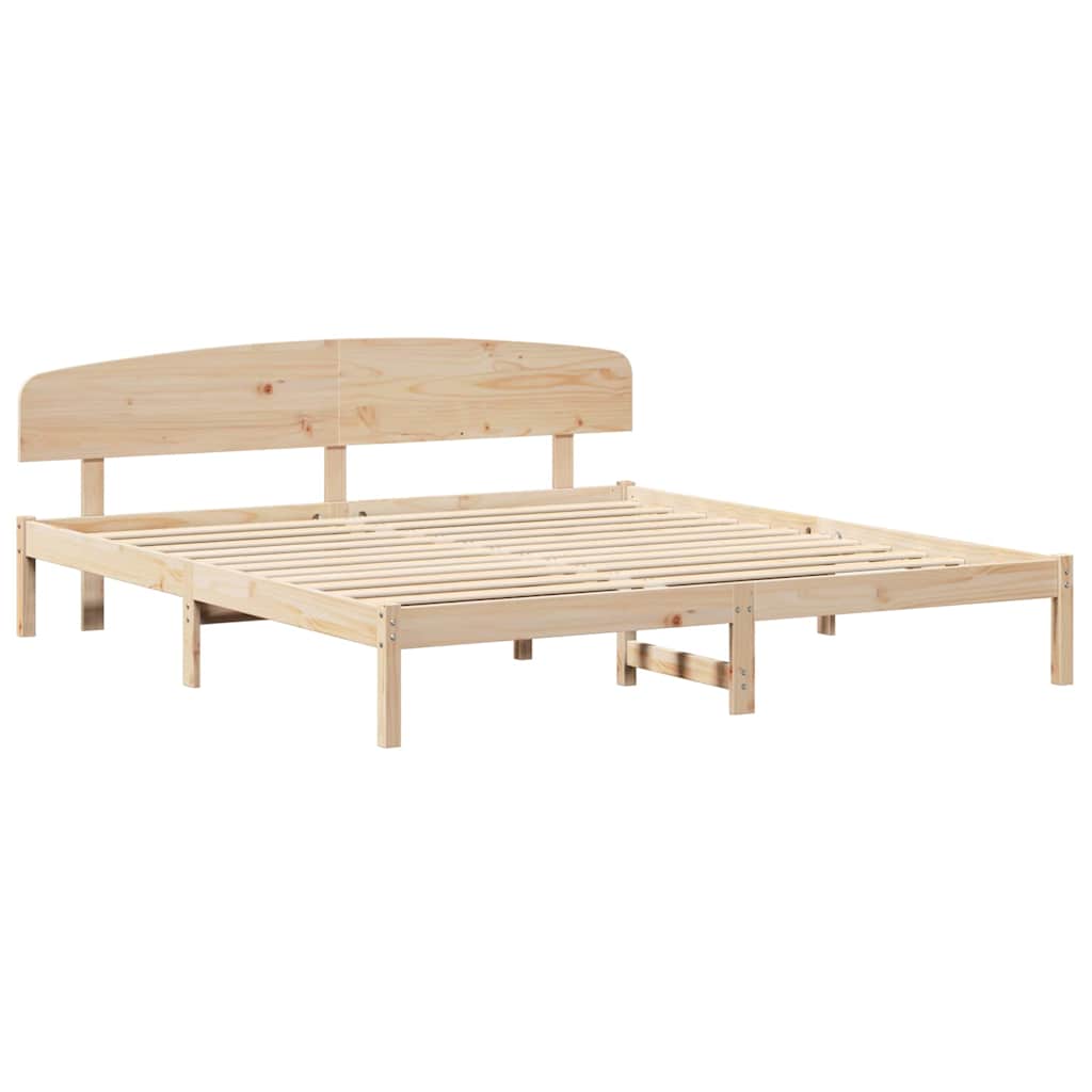 vidaXL Σκελετός Κρεβατιού Φυσικό 180 x 200 cm Στερεά ξυλεία πεύκου