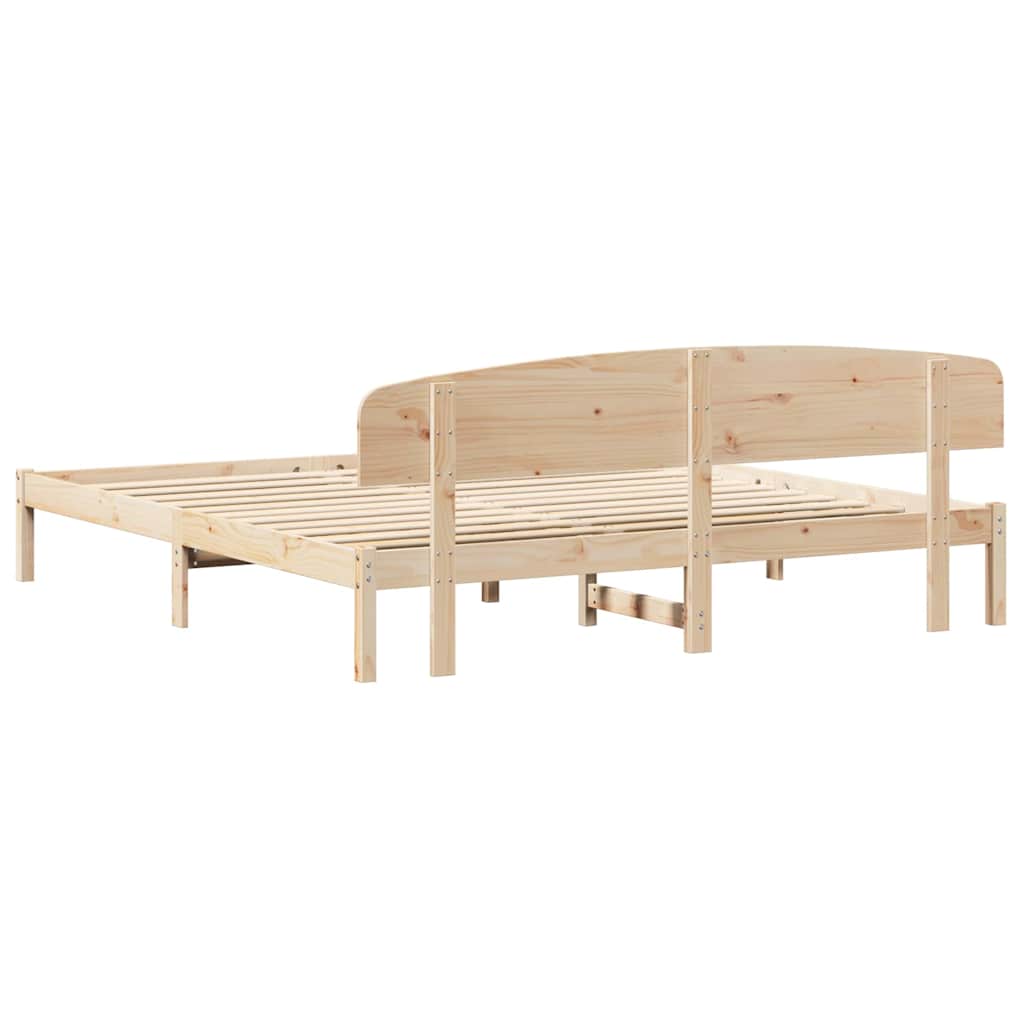vidaXL Σκελετός Κρεβατιού Φυσικό 180 x 200 cm Στερεά ξυλεία πεύκου