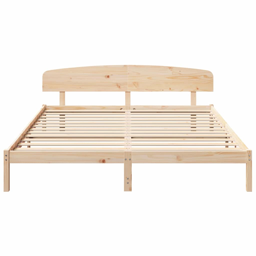 vidaXL Σκελετός Κρεβατιού Φυσικό 180 x 200 cm Στερεά ξυλεία πεύκου