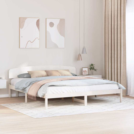 vidaXL Σκελετός Κρεβατιού Λευκό 180 x 200 cm Μασίφ ξύλο πεύκου