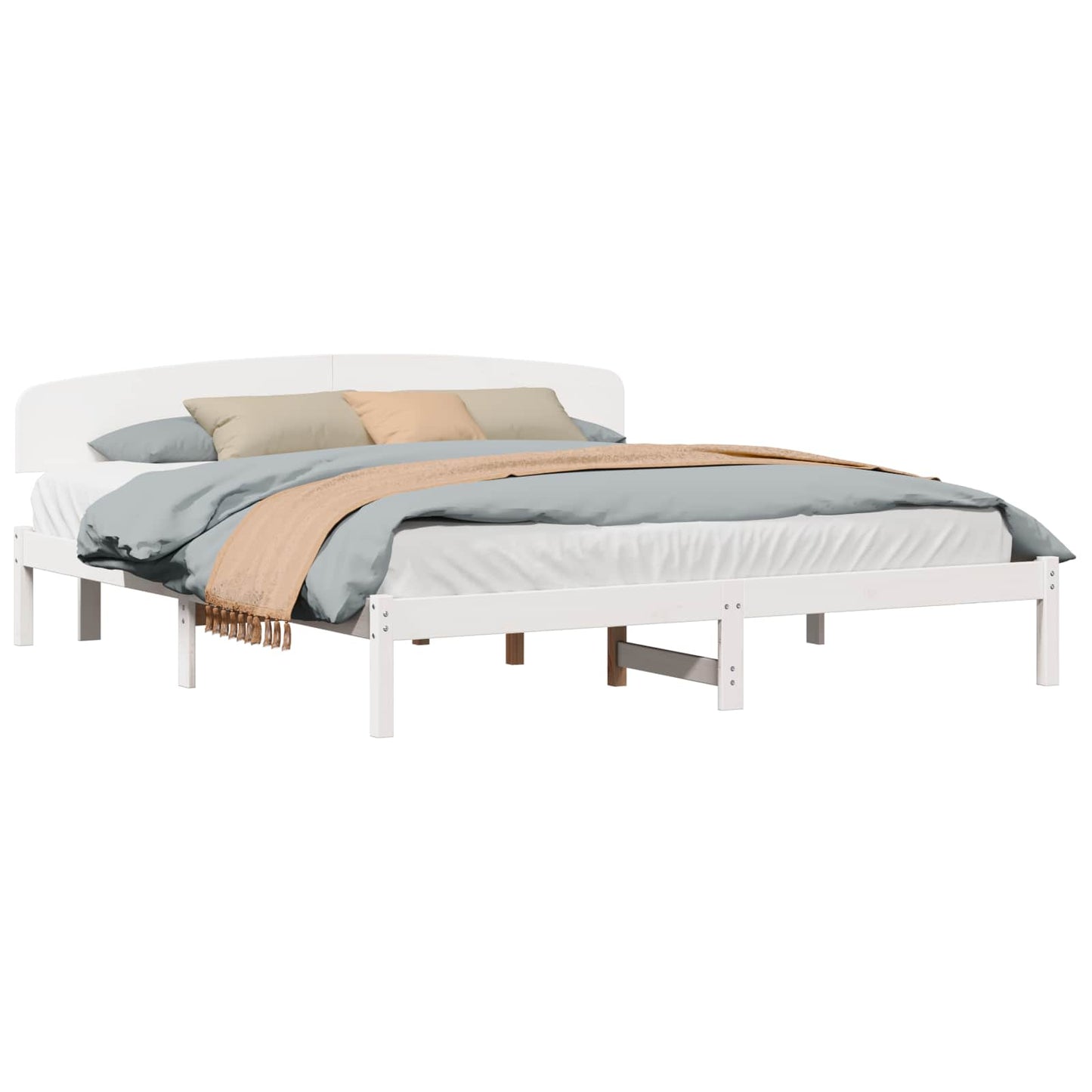 vidaXL Σκελετός Κρεβατιού Λευκό 180 x 200 cm Στερεά ξυλεία πεύκου