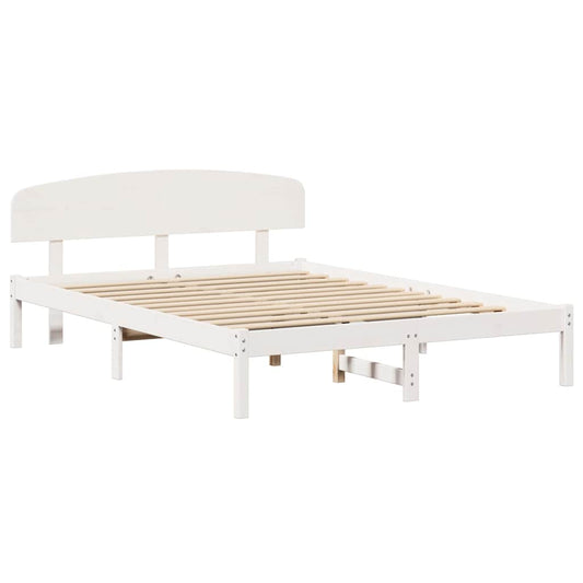 vidaXL Σκελετός Κρεβατιού Λευκό 160 x 200 cm Μασίφ ξύλο πεύκου
