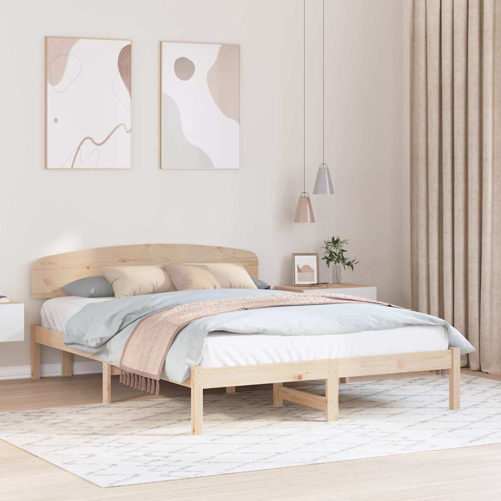 vidaXL Σκελετός Κρεβατιού Καφέ 140 x 200 cm Μασίφ ξύλο πεύκου