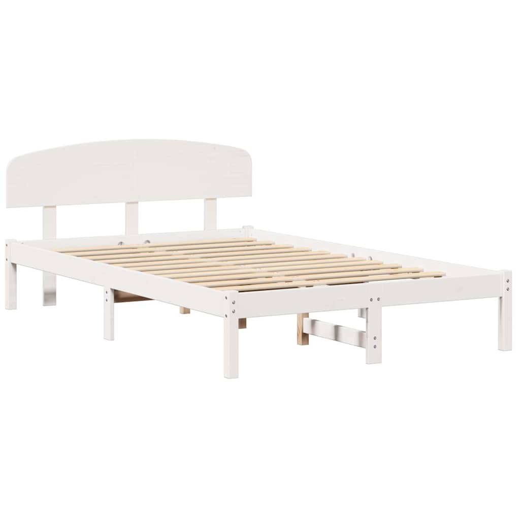vidaXL Σκελετός Κρεβατιού Λευκό 120 x 200 cm Μασίφ ξύλο πεύκου