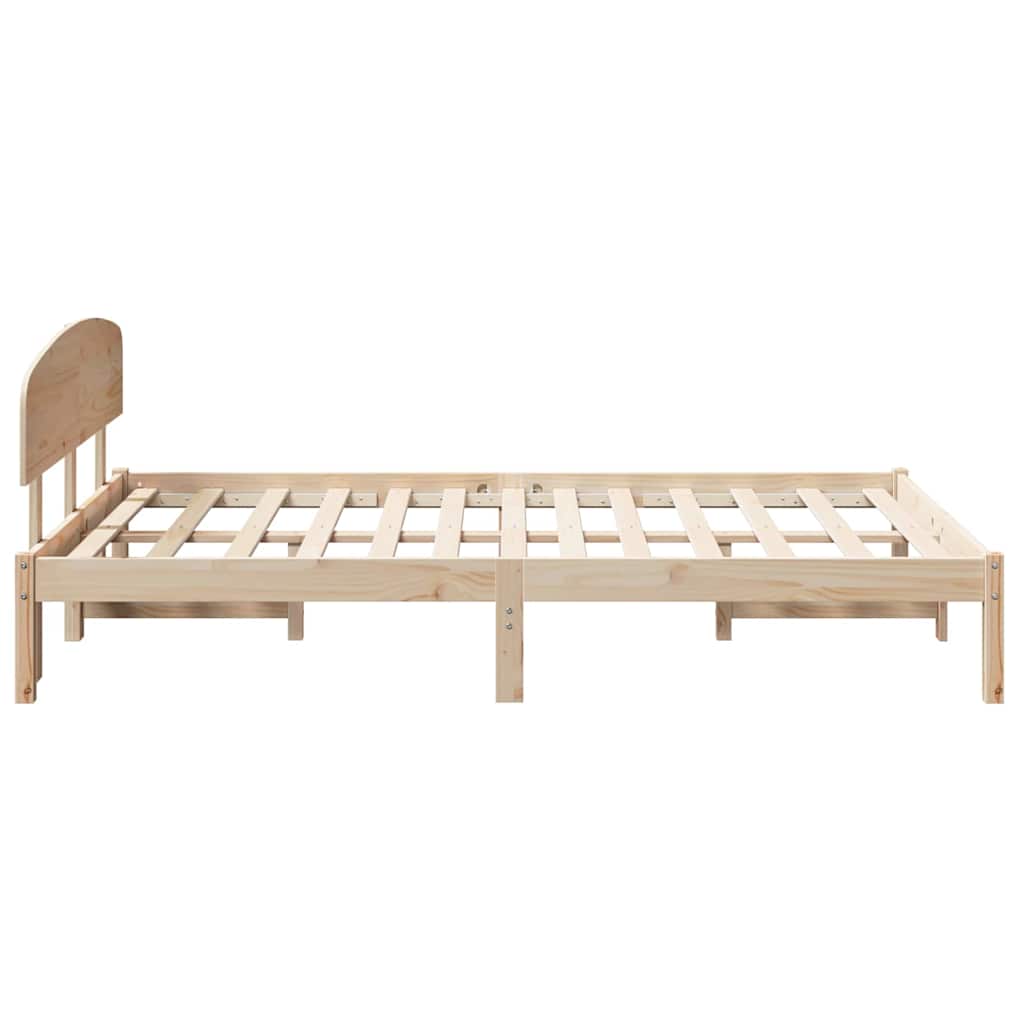 vidaXL Σκελετός Κρεβατιού Καφέ 135 x 190 cm Μασίφ ξύλο πεύκου