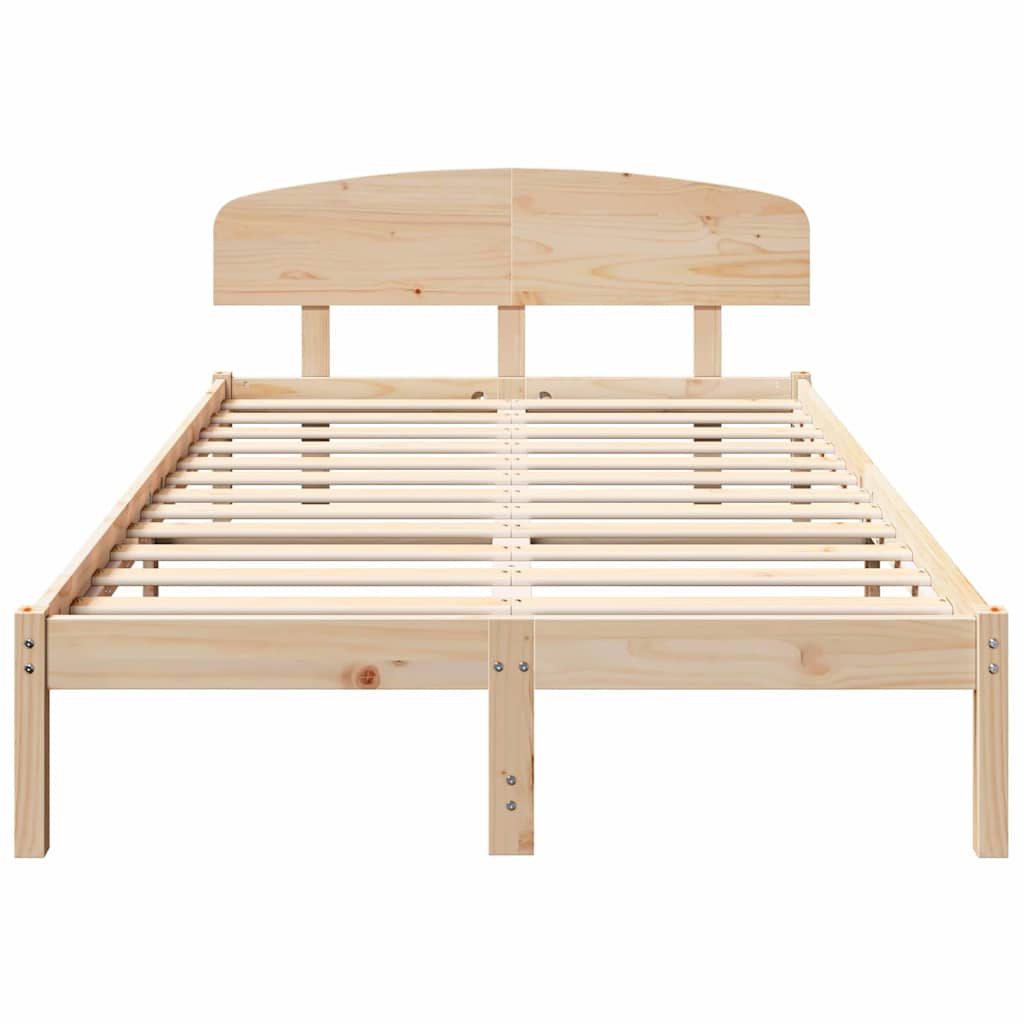 vidaXL Σκελετός Κρεβατιού Καφέ 120 x 190 cm Μασίφ ξύλο πεύκου