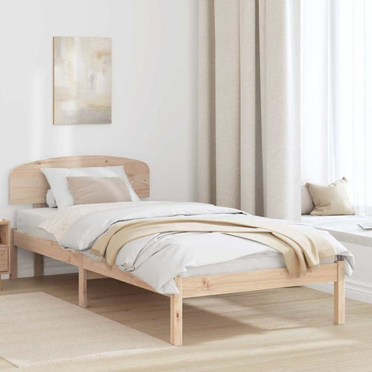 vidaXL Σκελετός Κρεβατιού Καφέ 90 x 200 cm Μασίφ ξύλο πεύκου