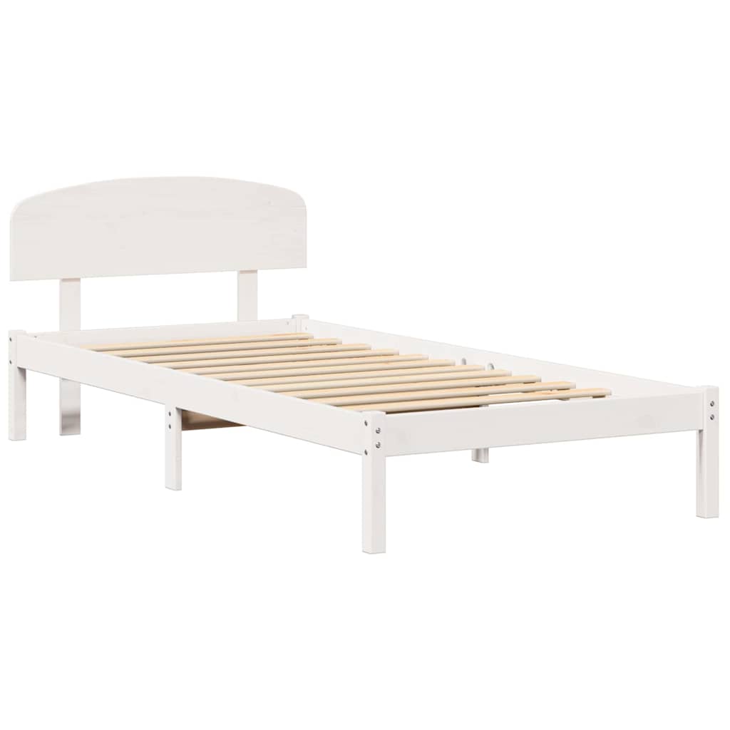 vidaXL Σκελετός Κρεβατιού Λευκό 80 x 200 cm Μασίφ ξύλο πεύκου