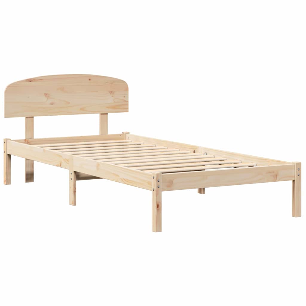 vidaXL Σκελετός Κρεβατιού Καφέ 90 x 190 cm Μασίφ ξύλο πεύκου