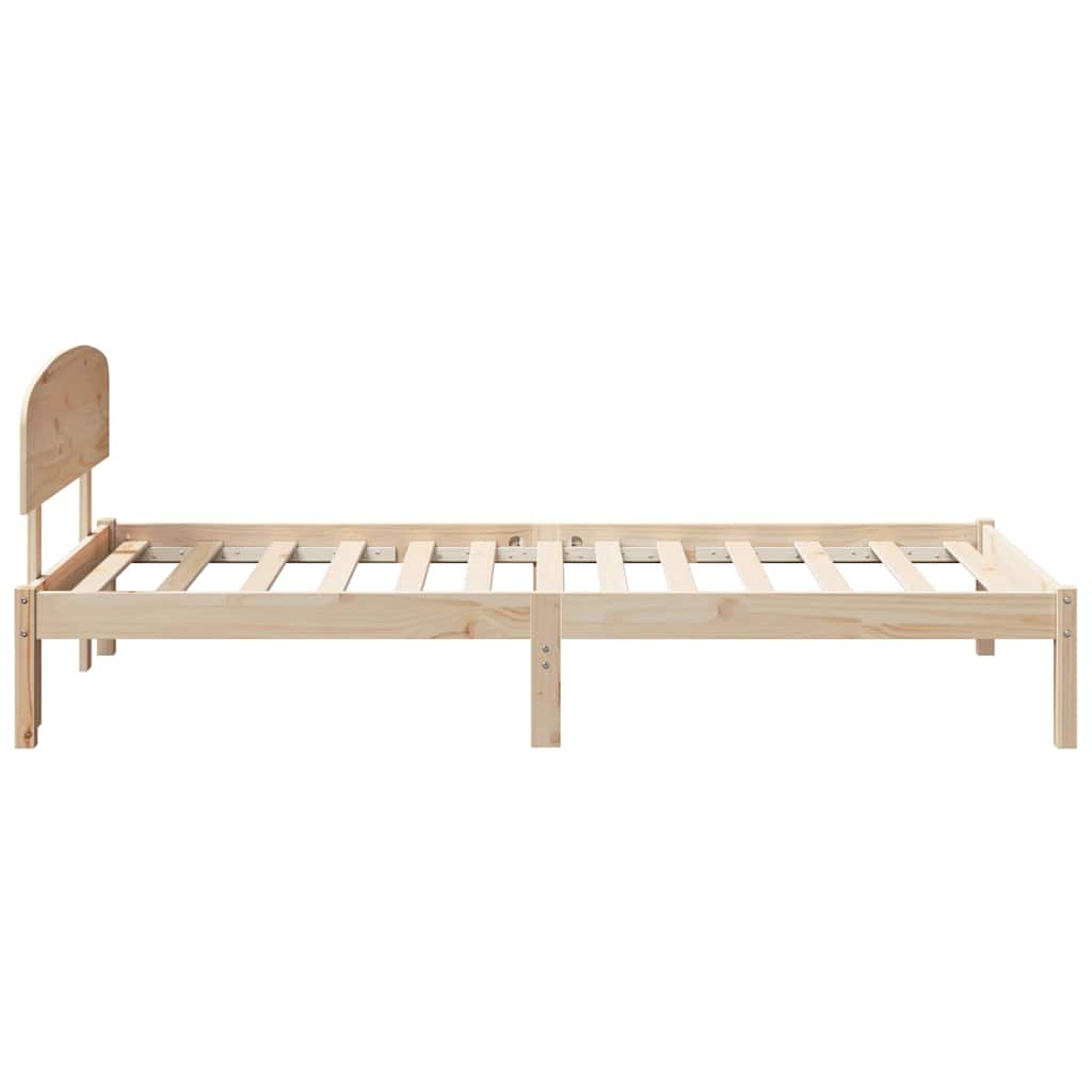 vidaXL Σκελετός Κρεβατιού Καφέ 90 x 190 cm Μασίφ ξύλο πεύκου