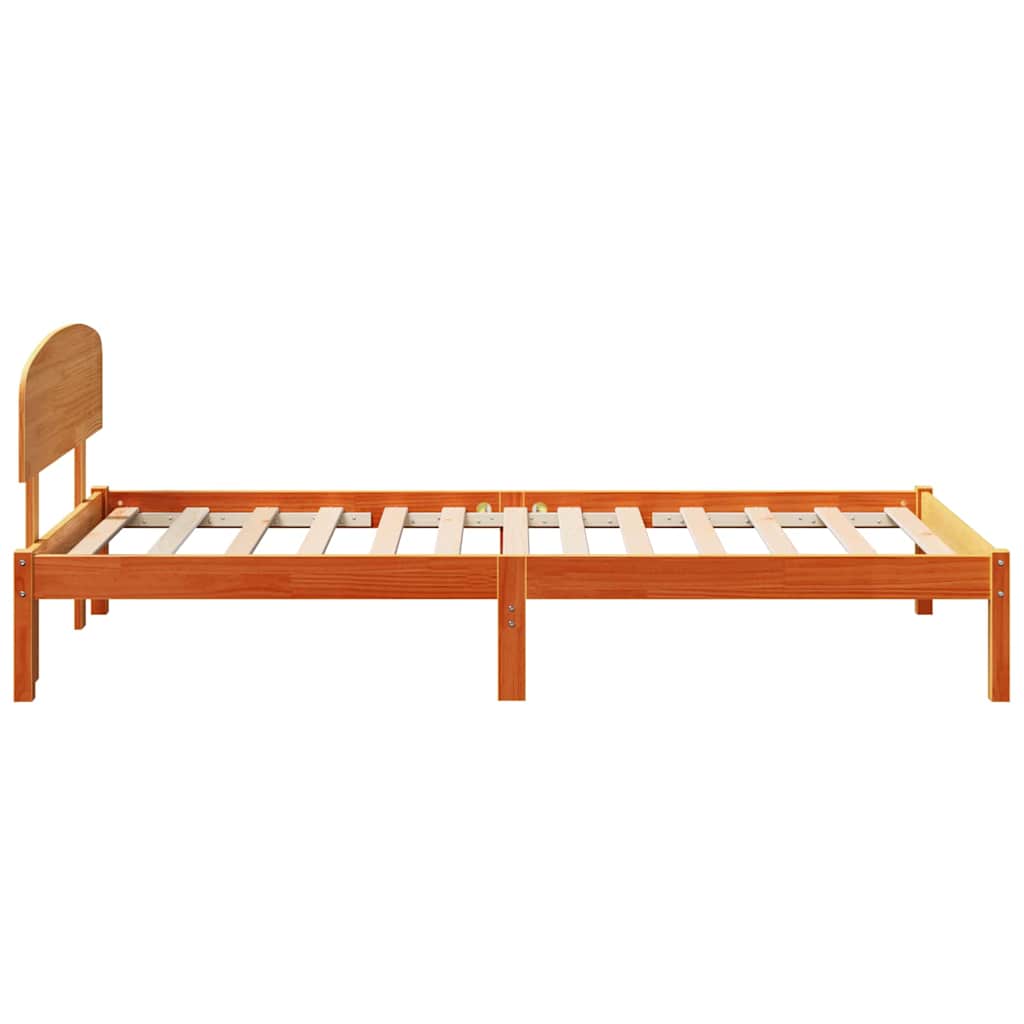 vidaXL Σκελετός Κρεβατιού Κερωτό καφέ 75 x 190 cm Στερεά ξυλεία πεύκου